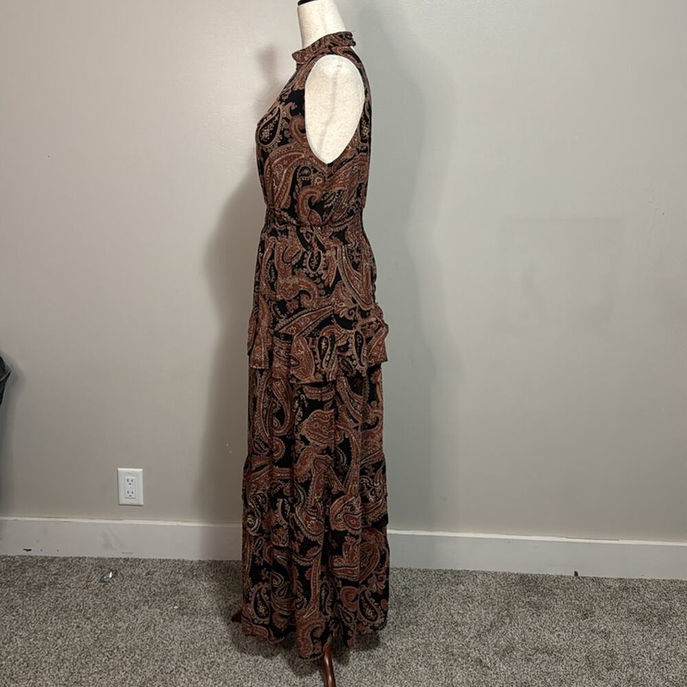 DRESS FORUM Women's Rustic Paisley Ruffled Halter Dress Size S - Picture 4 of 8